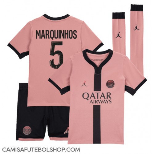 Camisa de time de futebol Paris Saint-Germain Marquinhos #5 Replicas 3º Equipamento Infantil 2024-25 Manga Curta (+ Calças curtas)